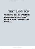 Test Bank for The Psychology of Women 7th Edition by Margaret W&period; Matlin with Instructor Manual A&plus;