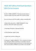 MGSC 487 Gaffney Final Exam Questions With Correct Answers