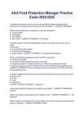 AAA Food Manager Certification Final Exam 2024&sol;2025 &ndash; Complete Practice Exam Questions and Verified Answers for Food Safety Certification Preparation