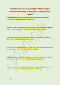 Health Sciences Reasoning Test &lpar;HSRT-AD&rpar; Topics Exam &NewLine;Questions with Verified Answers &vert;2026&sol;2027 Update &vert; A&plus; &NewLine;Graded