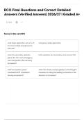 RCO Final Questions and Correct Detailed Answers &lpar;Verified Answers&rpar; 2026&sol;27 &vert; Graded A&plus;
