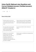 Union Pacific Railroad rules Questions and Correct Detailed Answers &lpar;Verified Answers&rpar; 2026&sol;27 &vert; Graded A&plus;