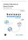 Instructor Manual &mdash; Business Essentials&comma; 14th Edition &lpar;Ebert & Griffin&comma; 2024&rpar; &vert; All Chapters 1-18 Covered