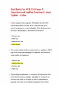 Test Bank For NUR 155 Exam 3 &vert; Questions and Verified Solutions&vert; Latest Update &ndash; Galen
