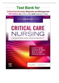TEST BANK FOR Critical Care Nursing&colon; Diagnosis and Management 10th Edition by Urden and Stacy ISBN&colon;9780443115813 COMPLETE GUIDE All CHAPTERS COVERED 100&percnt; A&plus; GRADE ASSURED&excl;&excl;&excl;&excl;&excl; NEW LATEST UPDATE&excl;&excl;&excl;&excl;&excl;