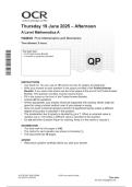 OCR A Level Maths A June 2025 Paper 3 &lpar;H240-03&rpar; Question Paper
