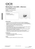 OCR A Level Maths A June 2025 Paper 1 &lpar;H240-01&rpar; Question Paper