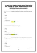 TESTBANK FOR APPROVED VETERINARY ASSISTANT &lpar;AVA&rpar;&vert;ACTUAL EXAM QUESTIONS AND VERIFIED ANSWERS&vert;GRADED A&plus;&vert;PASS ON FIRST ATTEMPT&vert;BRAND NEW 2026 UPDATE