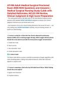 ATI RN Adult Medical Surgical Proctored Exam 2026 NGN Questions and Answers &vert; Medical Surgical Nursing Study Guide with Detailed Rationales&comma; NCLEX RN Review&comma; Clinical Judgment & High Score Preparation
