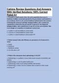 Cahims Review Questions And Answers &NewLine;With Verified Solutions 100&percnt; Correct &NewLine;Rated A&plus;