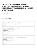 FDLE POLICE STATE EXAM REVIEW QUESTIONS AND CORRECT ANSWERS &lpar;VERIFIED ANSWERS&rpar; &vert; GRADED A&plus; &vert; LATEST UPDATE 2026&sol;27
