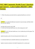 NSG 3480 Community Health Exam 1 Questions&NewLine;and Answers &ndash; Latest Update 2026&sol;2027 &vert; 100&percnt;&NewLine;Correct&period;&NewLine;