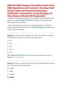 BSN 215 HESI Dosage Calculation Exam Prep 2026 Questions and Answers &vert; Nursing Math Study Guide with Detailed Rationales&comma; Medication Calculations&comma; Drug Dosages&comma; IV Flow Rates & NCLEX RN Preparation