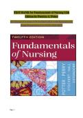 TEST BANK for Fundamentals of Nursing 12th &NewLine;Edition by Patricia A&period; Potter &NewLine;All Chapters Covered 1-50&vert; Verified Q&As with Rationales for &NewLine;Exam Preparations&vert; A&plus; PASS ASSURED