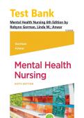 Test Bank For Mental Health Nursing 6th Edition by Robynn Gorman&comma; Linda M&period;&semi; Anwar&vert;&vert;ISBN 978-1719645607&vert;&vert;Complete Guide A&plus;&NewLine;