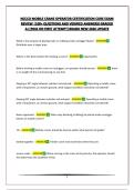 NCCCO MOBILE CRANE OPERATOR CERTIFICATION CORE EXAM REVIEW &vert;100&plus; QUESTIONS AND VERIFIED ANSWERS&vert;GRADED A&plus;&vert;PASS ON FIRST ATTEMPT&vert;BRAND NEW 2026 UPDATE