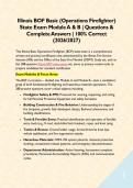 Illinois BOF Basic &lpar;Operations Firefighter&rpar; State Exam Module A & B &vert; Questions & Complete Answers &vert; 100&percnt; Correct &lpar;2026&sol;2027&rpar;&NewLine;&NewLine;