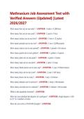 Mathnasium Job Assessment Test with &NewLine;Verified Answers &lpar;Updated&rpar; &vert;Latest &NewLine;2026&sol;2027 