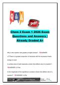 CHEM 2 Exam 1 &lpar;2026&rpar; &vert; 120&plus; Practice Questions and Answers &vert; Chemical Kinetics&comma; Reaction Rates&comma; Equilibrium&comma; Le Chatelier's Principle & Reaction Mechanisms