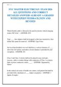 NYC MASTER ELECTRICIAN EXAM 2026&NewLine;ALL QUESTIONS AND CORRECT&NewLine;DETAILED ANSWERS ALREADY A GRADED&NewLine;WITH EXPERT FEEDBACK &vert;NEW AND&NewLine;REVISED