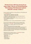 PSI Real Estate &lpar;MD State Portion&rpar;Exam Study Guide&vert; A Review of 192 Real Questions With Solutions With Rationale&vert; Updated 2026&sol;2027&vert; Already Graded A&plus;