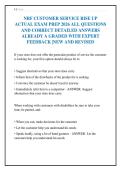 NRF CUSTOMER SERVICE RISE UP&NewLine;ACTUAL EXAM PREP 2026 ALL QUESTIONS&NewLine;AND CORRECT DETAILED ANSWERS&NewLine;ALREADY A GRADED WITH EXPERT&NewLine;FEEDBACK &vert;NEW AND REVISED