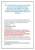 NSG 3180 COMMUNICATION AND TEAMWORK&NewLine;ACTUAL FINAL EXAM PREP 2026 ALL&NewLine;QUESTIONS AND CORRECT DETAILED&NewLine;ANSWERS WITH RATIONALES ALREADY A&NewLine;GRADED WITH EXPERT FEEDBACK&vert;NEW AND&NewLine;REVISED&NewLine;