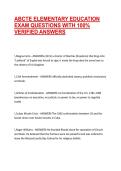 ABCTE ELEMENTARY EDUCATION EXAM QUESTIONS WITH 100&percnt; VERIFIED ANSWERS
