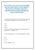 PTI LEVEL 1 & 2 ACTUAL EXAM PREP&NewLine;2026 ALL QUESTIONS AND CORRECT&NewLine;DETAILED ANSWERS ALREADY A&NewLine;GRADED WITH EXPERT FEEDBACK&NewLine;&vert;NEW AND REVISED