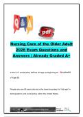 CARE OF THE OLDER ADULT AEXAM COMPLETE PACKAGE DEAL