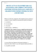 NBCOT ACTUAL EXAM PREP 2026 ALL&NewLine;QUESTIONS AND CORRECT DETAILED&NewLine;ANSWERS WITH RATIONALES ALREADY A&NewLine;GRADED WITH EXPERT FEEDBACK &vert;NEW&NewLine;AND REVISED