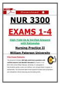 NUR 3300 Exams 1&ndash;4 &ndash; Nursing Practice II &ndash; &lpar;2026&rpar; Actual Questions & Answers &lpar;William Paterson University&rpar;