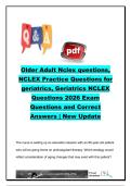 NCLEX Questions for Geriatrics 2026 &vert; 350&plus; Practice Questions and Verified Answers &vert; Dementia&comma; Delirium&comma; Polypharmacy&comma; Falls&comma; Alzheimer's Disease & Gerontological Nursing