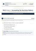 WGU C213 Accounting for Decision Makers Examination 2026&sol;2027 Test Bank with Verified Answers and Detailed Rationales Grade A