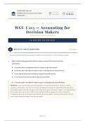 WGU C213 Accounting for Decision Makers 2026&sol;2027 Test Bank with Verified Answers and Detailed Rationales Grade A