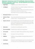 Optometric Technician Level I and II Certification Study Guide - Verified Questions and Answers - A&plus; Guaranteed Success Exam Review