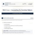 WGU C213 Accounting for Decision Makers Examination 2026&sol;2027 Test Bank with Verified Answers and Detailed Rationales Grade A