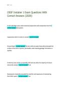 OSSF Installer 1 Exam Questions With &NewLine;Correct Answers &lpar;2026&rpar;