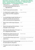 Optometric Technician Certification Exam Study Guide - Verified Questions and Answers - A&plus; Guaranteed Success Review