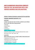 ABCTE ELEMENTARY EDUCATION COMPLETE PRACTICE TEST 300 QUESTIONS WITH 100&percnt; VERIFIED ANSWERS AND EXPLANATIONS