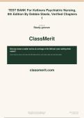 TEST BANK For Keltners Psychiatric Nursing&comma;&NewLine;9th Edition By Debbie Steele&comma; Verified Chapters&NewLine;1