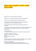 QMAP 2023 COURSE &plus;STUDY GUIDE QUESTIONS