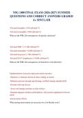NSG 1400 FINAL EXAM &lpar;2026-2027&rpar; SUMMER QUESTIONS AND CORRECT ANSWERS GRADED A&plus; SINCLAIR