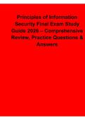 Principles of Information Security Final Exam Study Guide 2025&sol; 2026 Comprehensive Review Practice Questions Exam Review Test Bank with Solution