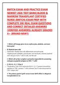 BMTCN EXAM AND PRACTICE EXAM NEWEST 2026 TEST BANK&vert; BLOOD & MARROW TRANSPLANT CERTIFIED NURSE &lpar;BMTCN&rpar; EXAM PREP WITH COMPLETE 300 REAL EXAM QUESTIONS AND CORRECT DETAILED ANSWERS &lpar;VERIFIED ANSWERS&rpar; ALREADY GRADED A&plus; &lpar;BRAND NEW&excl;&excl;&rpar;
