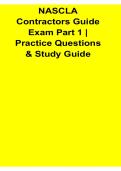NASCLA Contractors Guide Exam Part 1 Practice Questions Study Guide 2025&sol; 2026 Comprehensive Review Exam Preparation Test Bank with Solution