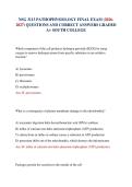 NSG 3113 PATHOPHYSIOLOGY FINAL EXAM &lpar;2026-2027&rpar; QUESTIONS AND CORRECT ANSWERS GRADED A&plus; SOUTH COLLEGE&NewLine;&NewLine;