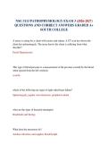NSG 3113 PATHOPHYSIOLOGY EXAM 3 &lpar;2026-2027&rpar; QUESTIONS AND CORRECT ANSWERS GRADED A&plus; SOUTH COLLEGE