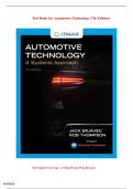 Test Bank  &ndash; Automotive Technology&colon; Principles&comma; Diagnosis&comma; and Service &lpar;7th Edition&rpar;James D&period; Halderman &vert; A&plus; Rated Study Resource &vert; Full Chapter Coverage