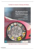 Test Bank &ndash; Automotive Technology&colon; Principles&comma; Diagnosis&comma; and Service &lpar;6th Edition&rpar;&NewLine;James D&period; Halderman &vert; A&plus; Rated Study Resource &vert; Full Chapter Coverage